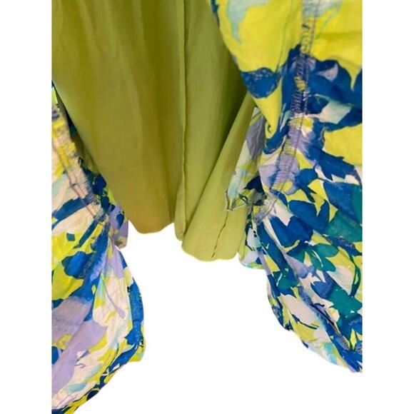 Taylor Blue Floral Printed A-Line V-Neck Dress Size Large - Picture 9 of 9